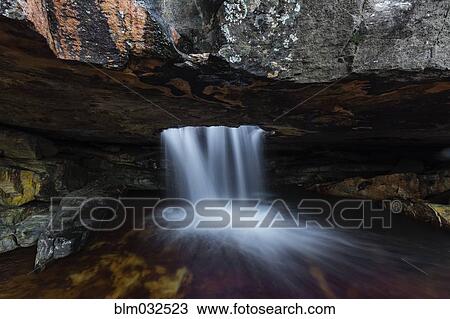 Time lapse view of waterfall flowing in rock cave View Large Photo Image Stock Image - Time lapse view of waterfall flowing in rock cave. Fotosearch
