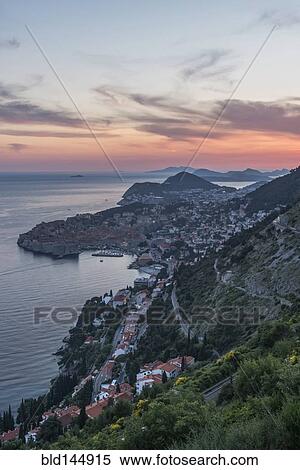 Aerial view of coastal city on hillside, Dubrovnik, Dubrovnik-Neretva, Croatia View Large Photo Image Stock Photography - Aerial view of coastal city on hillside, Dubrovnik, Dubrovnik-Neretva, Croatia. Fotosearch