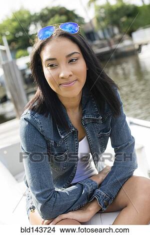 Picture - Close up of Black woman smiling. Fotosearch