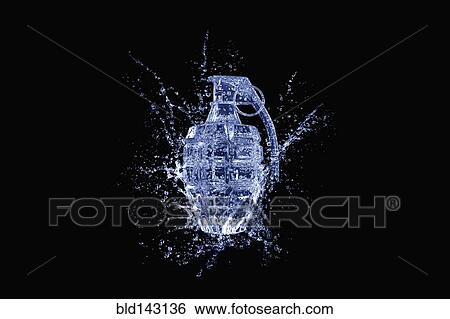 Stock Photograph - Close up of grenade shattering. Fotosearch