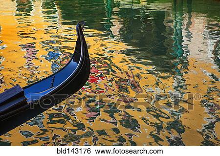 Close up of ornate gondola on canal View Large Photo Image Stock Photograph - Close up of ornate gondola on canal. Fotosearch
