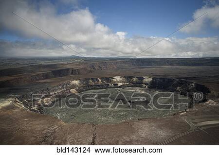 High angle view of volcanic crater on mountaintop, Kilauea, Hawaii, United States View Large Photo Image Picture - High angle view of volcanic crater on mountaintop, Kilauea, Hawaii, United States. Fotosearch