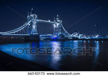 Illuminated iconic bridge in cityscape at night, London, England, United Kingdom View Large Photo Image Stock Image - Illuminated iconic bridge in cityscape at night, London, England, United Kingdom. Fotosearch