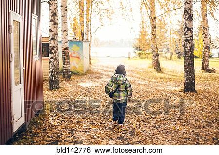 Mari boy walking in autumn leaves View Large Photo Image Stock Photograph - Mari boy walking in autumn leaves. Fotosearch