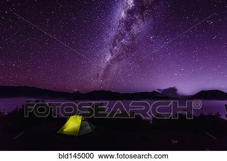 Milky Way galaxy over campsite in starry night sky View Large Photo Image Stock Image - Milky Way galaxy over campsite in starry night sky. Fotosearch
