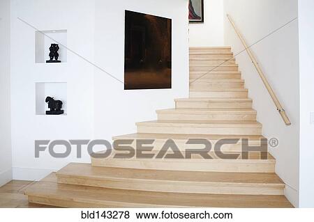 Modern staircase and wall art View Large Photo Image Stock Photo - Modern staircase and wall art. Fotosearch