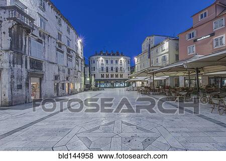Peoples Square and Diocletian Palace buildings, Split, Split, Croatia View Large Photo Image Stock Photo - Peoples Square and Diocletian Palace buildings, Split, Split, Croatia. Fotosearch