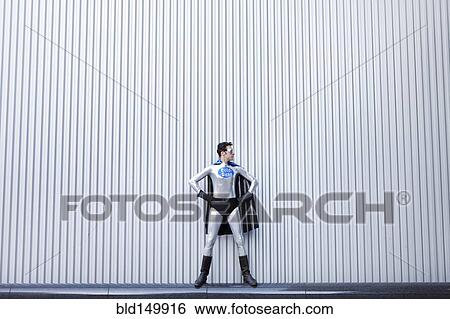 Caucasian man in superhero costume View Large Photo Image Stock Photograph - Caucasian man in superhero costume. Fotosearch