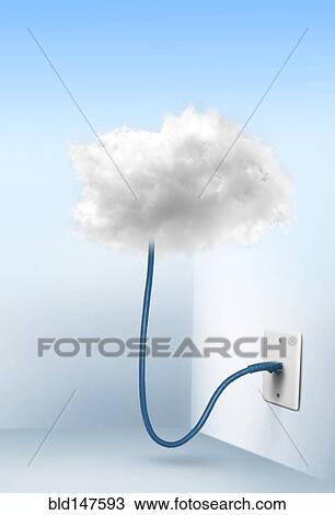 Cloud connected to ethernet cable plugged into wall View Large Photo Image Stock Image - Cloud connected to ethernet cable plugged into wall. Fotosearch