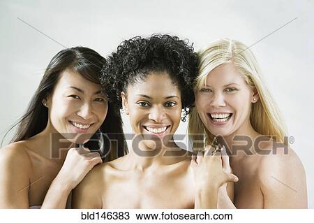 Stock Image - Friends smiling together. Fotosearch