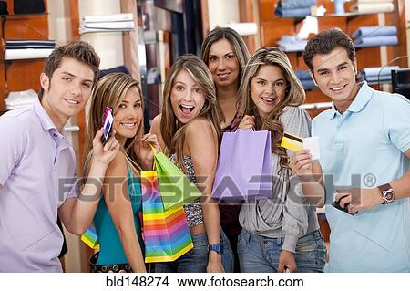 Hispanic friends shopping together View Large Photo Image Picture - Hispanic friends shopping together. Fotosearch