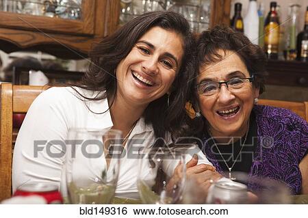 Hispanic mother and daughter at Thanksgiving dinner View Large Photo Image Stock Photograph - Hispanic mother and daughter at Thanksgiving dinner. Fotosearch