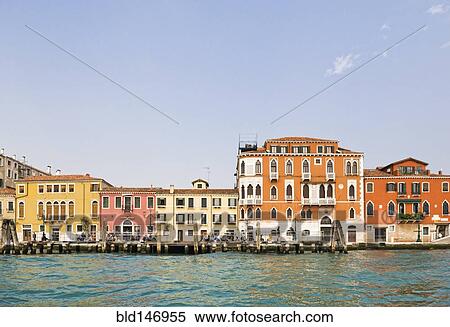 Houses along canal View Large Photo Image Stock Photography - Houses along canal. Fotosearch