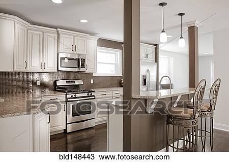 Stock Image - Interior of elegant kitchen. Fotosearch