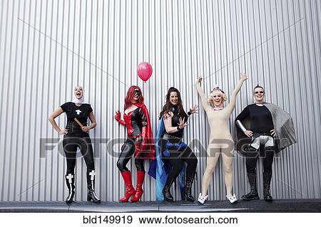 People in superhero costumes View Large Photo Image Stock Photo - People in superhero costumes. Fotosearch