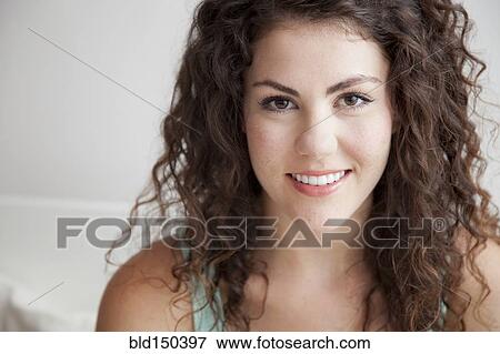 Smiling Caucasian woman View Large Photo Image Stock Photo - Smiling Caucasian woman. Fotosearch