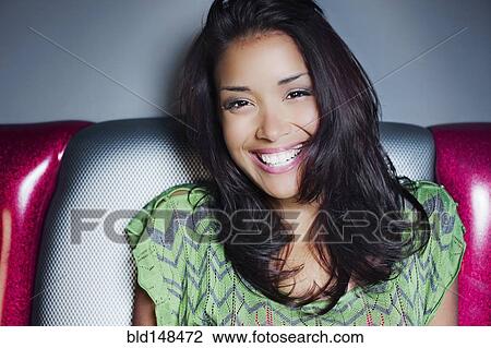 Smiling mixed race woman View Large Photo Image Stock Image - Smiling mixed race woman. Fotosearch