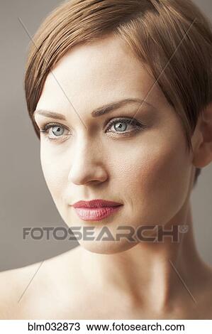 Close up of face of Caucasian woman View Large Photo Image Stock Image - Close up of face of Caucasian woman. Fotosearch