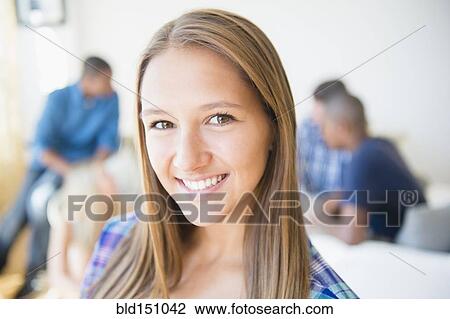 Close up of smiling face of teenage girl View Large Photo Image Stock Image - Close up of smiling face of teenage girl. Fotosearch