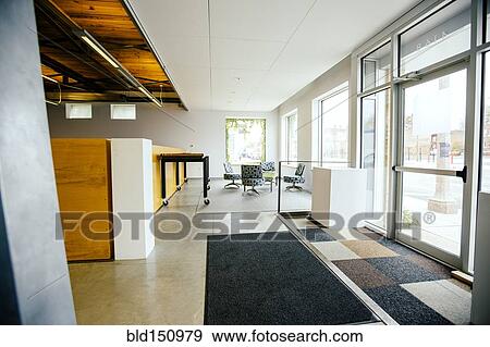 Furniture and door in empty office View Large Photo Image Stock Photo - Furniture and door in empty office. Fotosearch