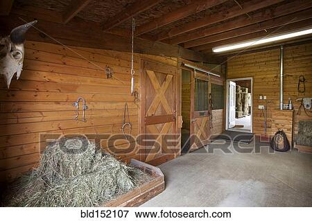 Stock Photo - Pile of hay in barn. Fotosearch