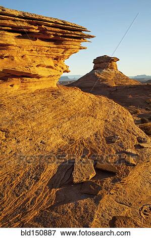 "Rock formations in desert landscape, Page, Arizona, United States" View Large Photo Image Stock Photo - "Rock formations in desert landscape, Page, Arizona, United States". Fotosearch