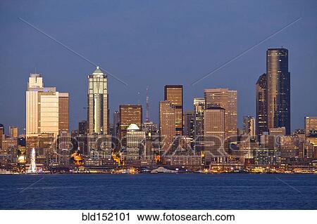 "Seattle city skyline on waterfront, Washington, United States" View Large Photo Image Stock Image - "Seattle city skyline on waterfront, Washington, United States". Fotosearch