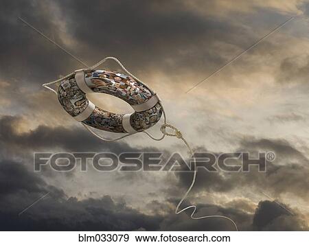 Stock Photo - Collage of faces of business people on life ring. Fotosearch