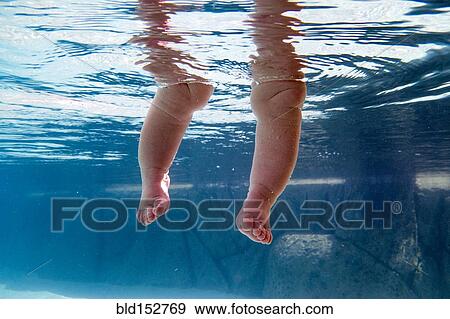 Close up of legs of baby submerged underwater View Large Photo Image Stock Photo - Close up of legs of baby submerged underwater. Fotosearch