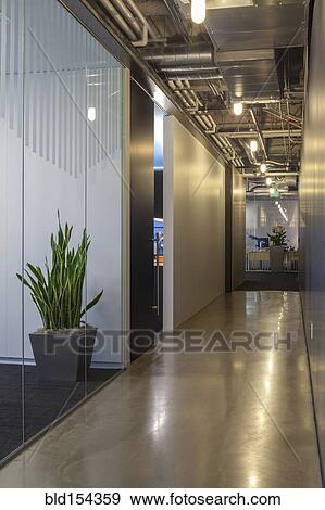 Stock Photo - Modern architecture in office hallway. Fotosearch