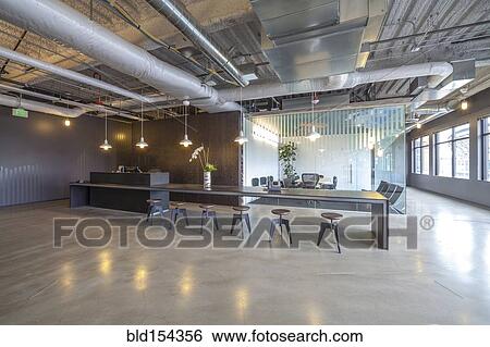 Stock Photograph - Modern architecture of office reception area. Fotosearch