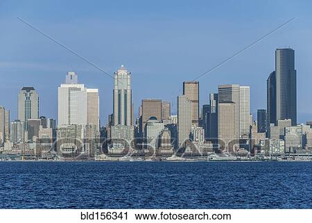 "Buildings in Seattle city skyline, Washington, United States" View Large Photo Image Stock Image - "Buildings in Seattle city skyline, Washington, United States". Fotosearch