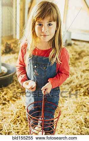 Caucasian girl collecting eggs in barn View Large Photo Image Stock Photography - Caucasian girl collecting eggs in barn. Fotosearch