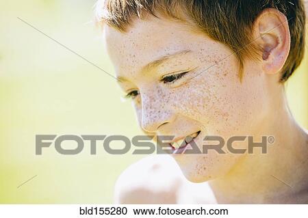 Close up of smiling Caucasian boy View Large Photo Image Stock Image - Close up of smiling Caucasian boy. Fotosearch