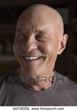 Picture - Close up of smiling face of older Caucasian man. Fotosearch