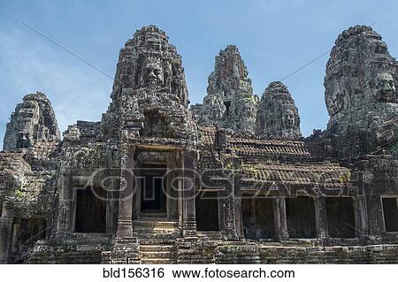 "Low angle view of ornate carvings on Prasat Bayon temple, Angkor, Siem Reap, Cambodia" View Large Photo Image Stock Photograph - "Low angle view of ornate carvings on Prasat Bayon temple, Angkor, Siem Reap, Cambodia". Fotosearch
