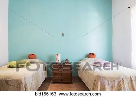 Twin beds in bedroom for children View Large Photo Image Stock Image - Twin beds in bedroom for children. Fotosearch