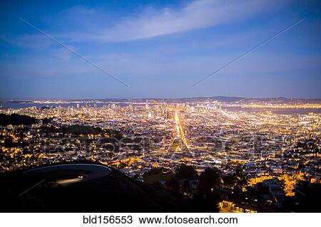 Stock Image - Aerial view of San Francisco cityscape, California, United States. Fotosearch