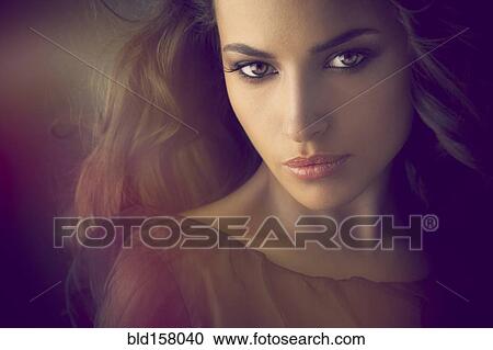 Close up of face of glamorous woman View Large Photo Image Stock Image - Close up of face of glamorous woman. Fotosearch