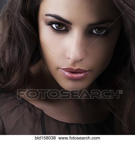 Close up of face of glamorous woman View Large Photo Image Stock Photo - Close up of face of glamorous woman. Fotosearch