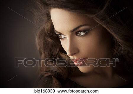 Stock Photo - Close up of face of glamorous woman. Fotosearch