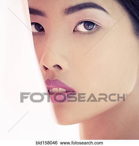 Close up of face of woman View Large Photo Image Stock Photograph - Close up of face of woman. Fotosearch