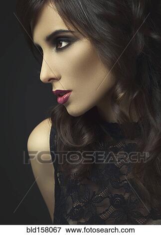 Close up of glamorous woman View Large Photo Image Stock Photo - Close up of glamorous woman. Fotosearch