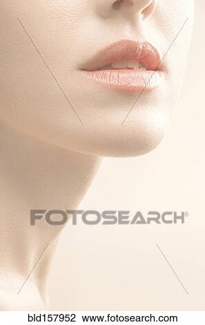 Close up of mouth, chin and neck of woman View Large Photo Image Stock Image - Close up of mouth, chin and neck of woman. Fotosearch