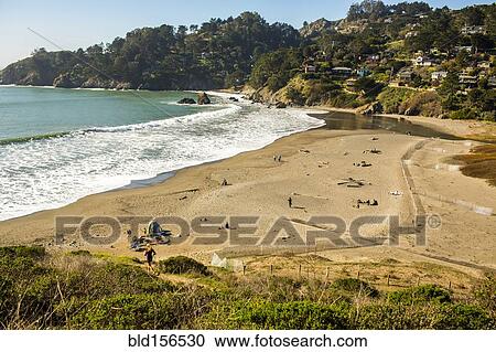 High angle view of beach and hillsides, Muir Beach, California, United States View Large Photo Image Stock Image - High angle view of beach and hillsides, Muir Beach, California, United States. Fotosearch