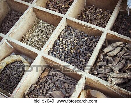 High angle view of dried spices for sale in market View Large Photo Image Stock Photo - High angle view of dried spices for sale in market. Fotosearch