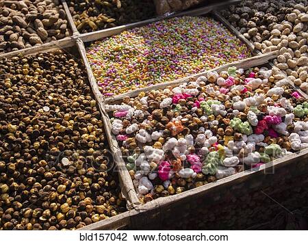 High angle view of snacks for sale in market View Large Photo Image Stock Image - High angle view of snacks for sale in market. Fotosearch