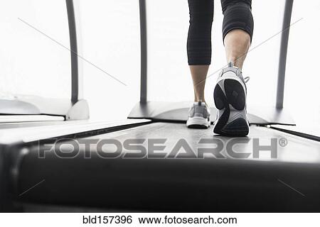 Legs of mixed race woman walking on treadmill View Large Photo Image Stock Photograph - Legs of mixed race woman walking on treadmill. Fotosearch