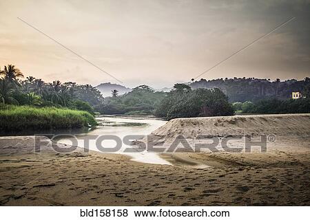 Sandy beach and lake in jungle View Large Photo Image Stock Photo - Sandy beach and lake in jungle. Fotosearch
