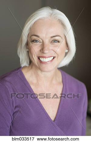 Stock Photo - Close up of older Caucasian woman smiling. Fotosearch